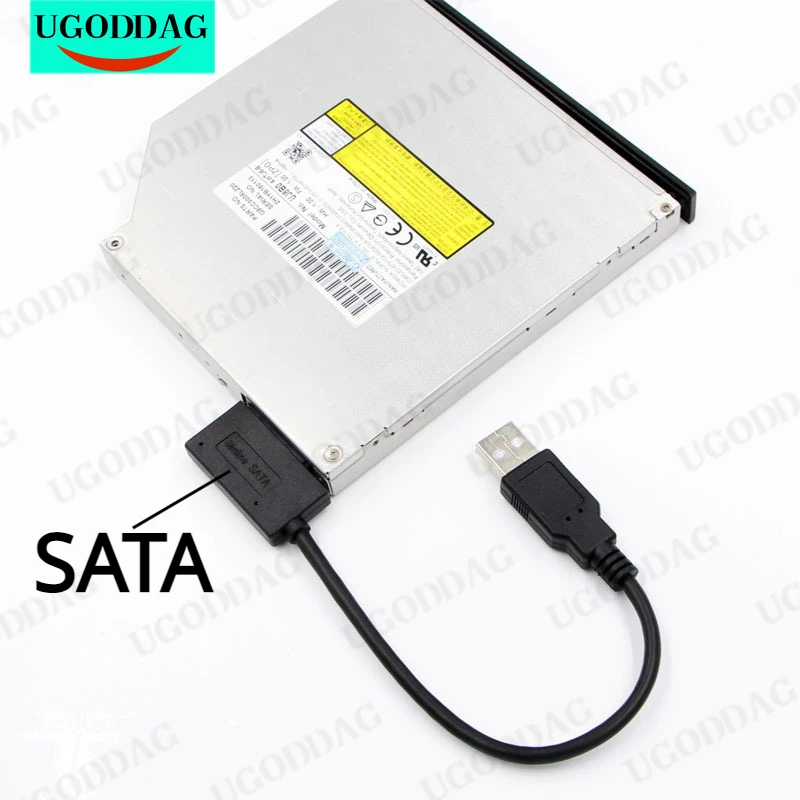 30cm USB Adapter PC 6P+7P CD DVD Rom SATA To USB 2.0 Converter Slimline Sata 13 Pin Adapter Drive Cable For PC Laptop Notebook