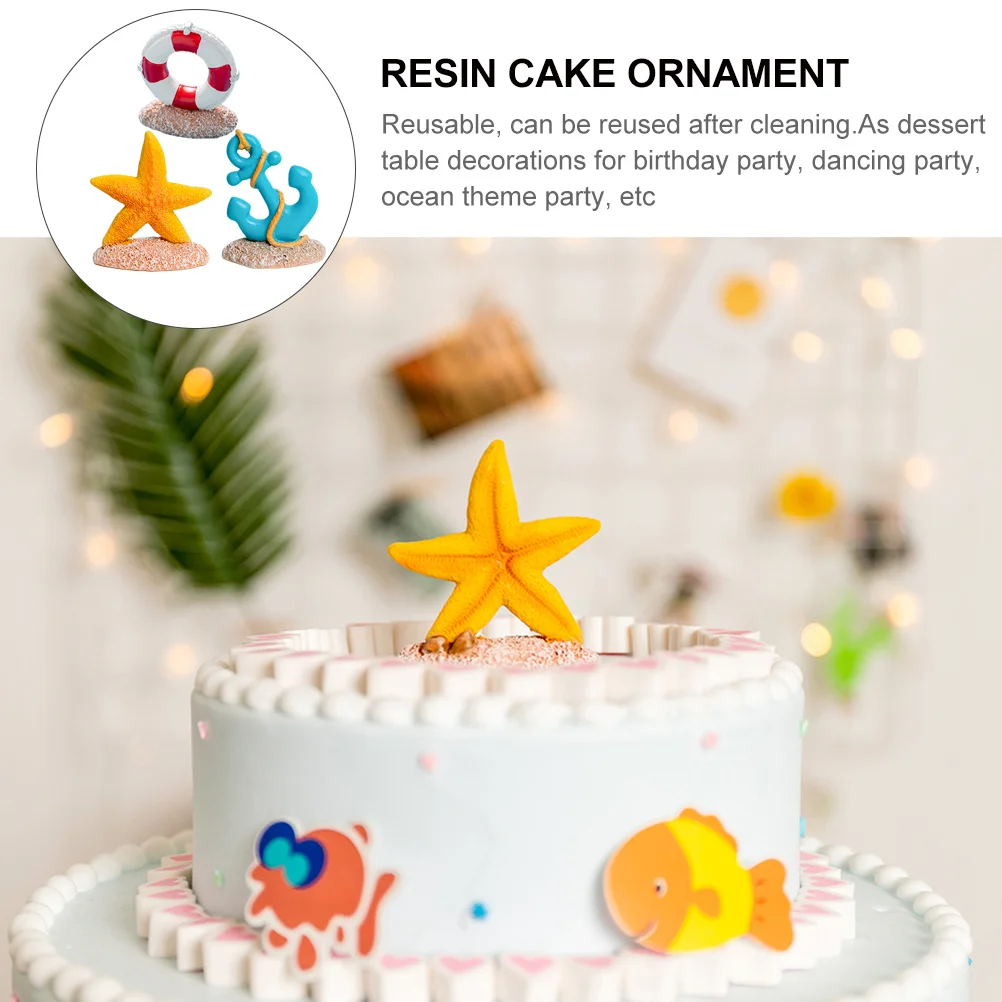 

Sea Star Ornament Ornaments for Crafts Ocean Theme Cake Toppers Aquarium Decoration