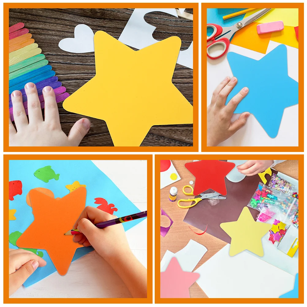

180Pcs Adorable Star Paper Cutouts Creative Colorful Paper Cutouts for Wall Decoration Scrapbooking DIY School Wall Decors