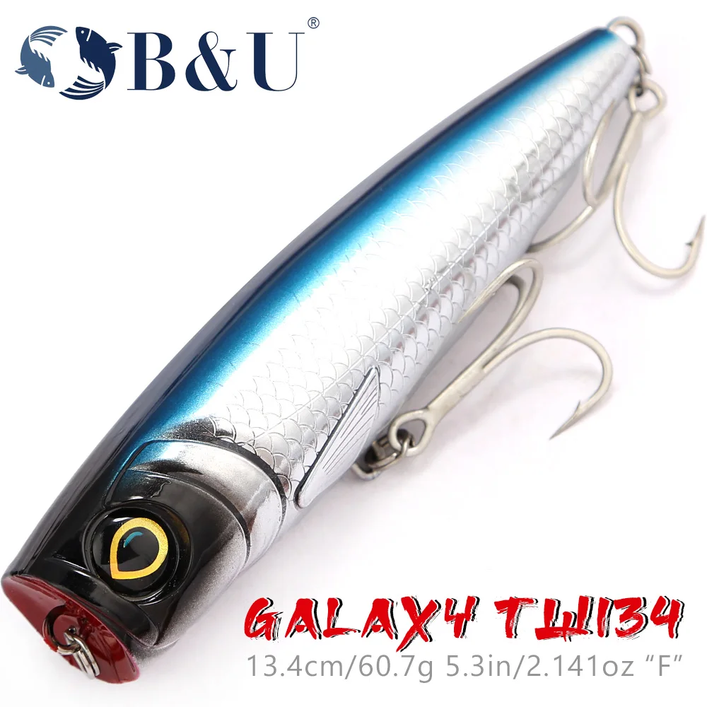 

B&U Popper Topwater Fishing Lure Saltwater Artificial Hard Bait for Tuna Sea Surface Lure
