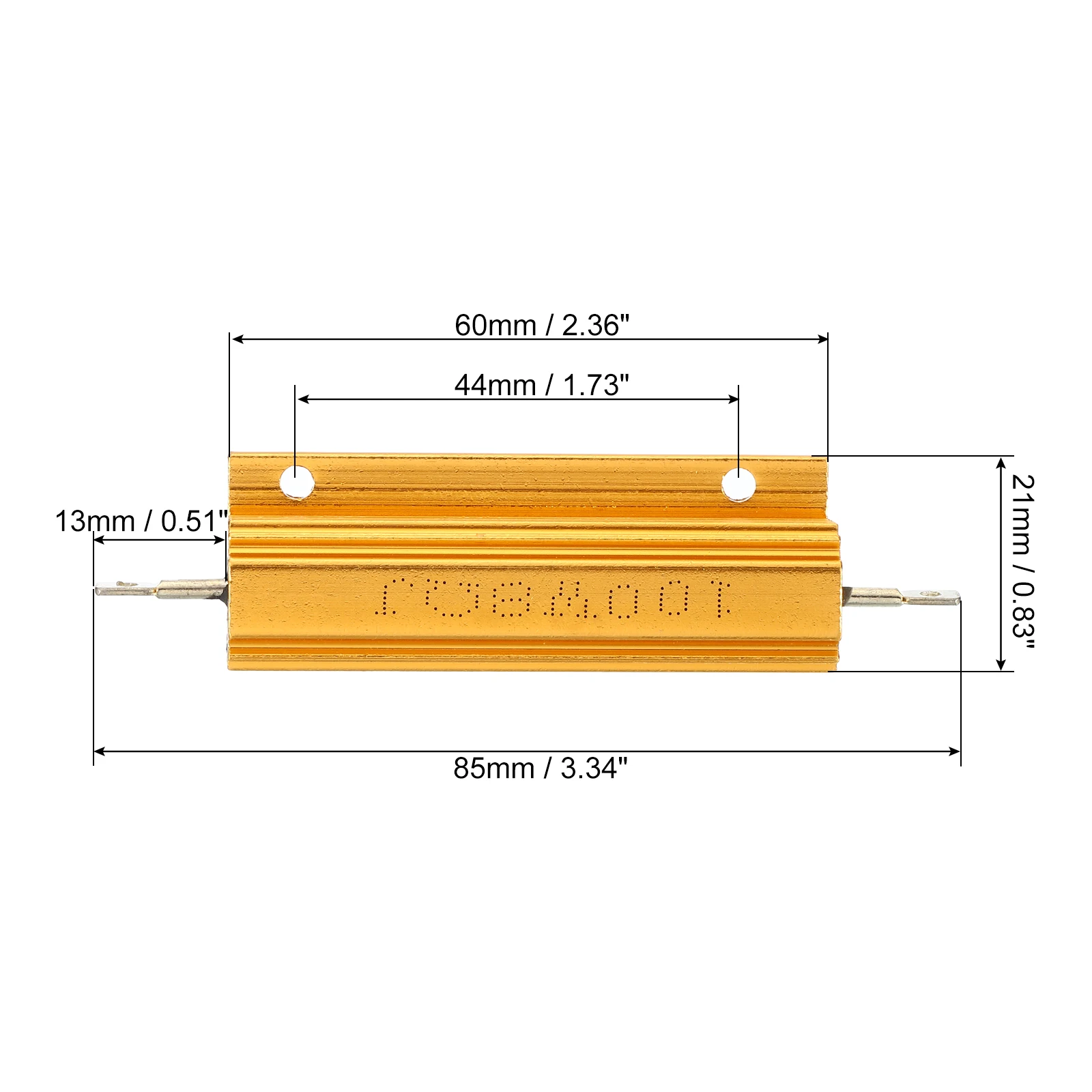 2/4Sets 100W 0.01-20K Ohm Aluminum Shell Resistor with Screws,  Aluminum Housing Resistor Housed Case Wirewound Resistors