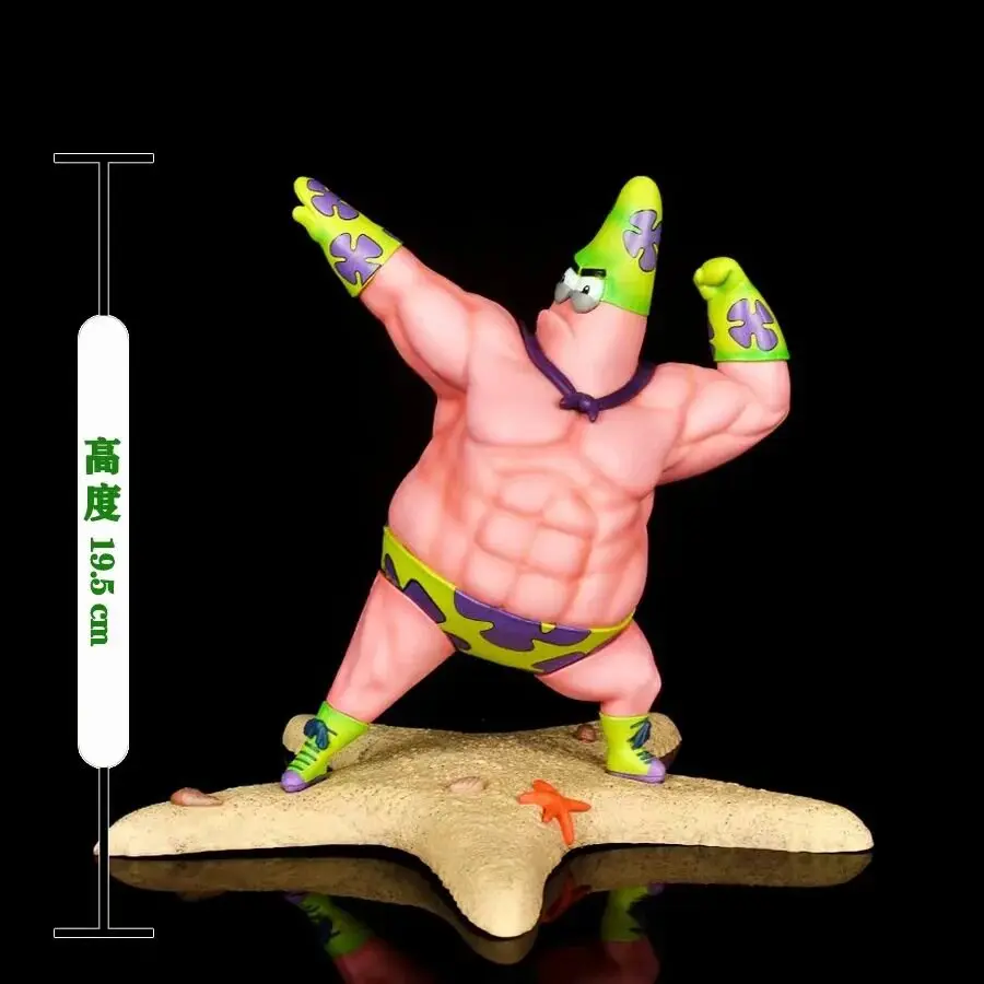 Anime Model Toys Gifts SpongeBob SquarePants Muscle Patrick Star Spoofing Sand Sculpture Figure Model Window Ornament Doll