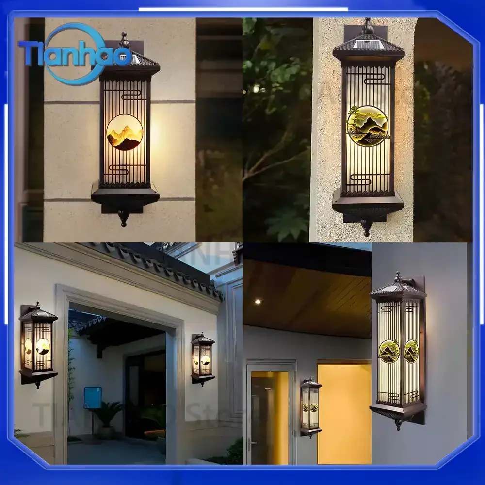 Solar Outdoor Wall Lamp for Villa Courtyard Gate Balcony Corridor Staircase Waterproof Wall Light