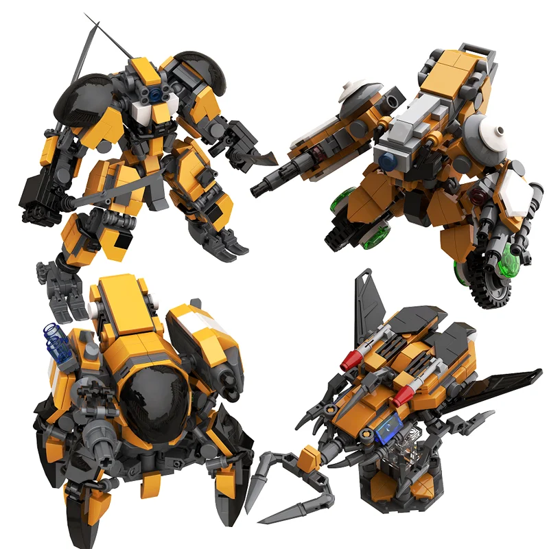 

MOC Mecha Fighting Warfare Soldier Robots Model Assembly Small Particle Building Blocks Educational Toys For Children Bricks Set