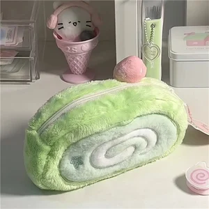 Cute Honey Melon Swiss Roll Plush Pencil Case Tas Alat Tulis Kapasitas Besar Tas Pena Siswa Sekolah Tas Penyimpanan Makeup Anak Perempuan 8 kotak gulung swiss penjualan terbaik - №