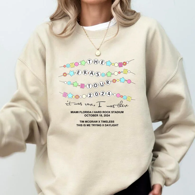 Era Tour Sweatshirt It Was Rare I Was There Concert Hoodie Streetwear Long Sleeve Women\'s Sweatshirts Casual Woman Clothing