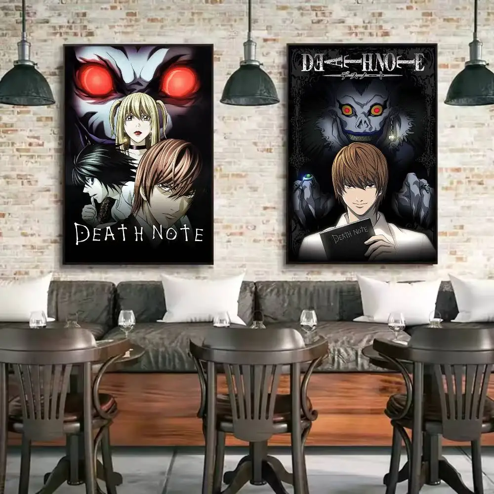 حار أنيمي مذكرة الموت ملصق HD الفن لزجة جدار مقاوم للماء غرفة المعيشة المنزلي غرفة نوم بار الديكور الجمالي #2