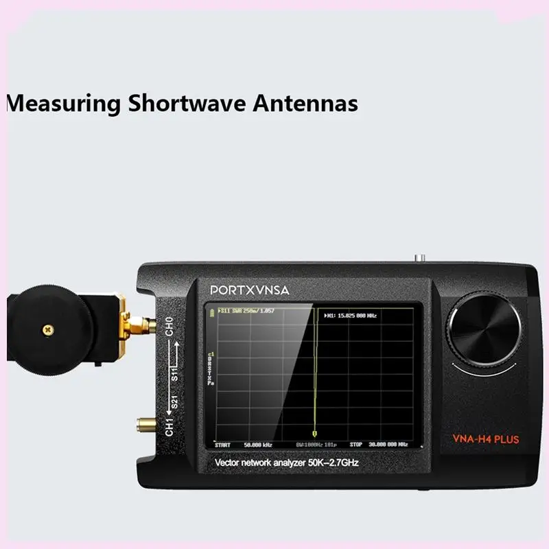 B24B Nanovna-H4 Plus Portable Vector Network Antenna Analyzer 4In IPS LCD Display Touch Sreeen 50Khz 2.7Ghz Bulid In 5000Mah