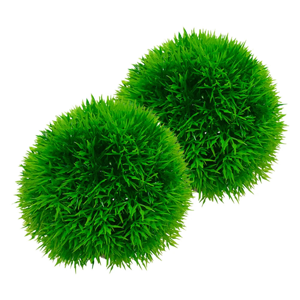 

2 Pcs Lifelike Fake Aquarium Plants Decorative Aquatic Plant Ornaments for Fish Tank Home Decors Simulated Water Grass Ball