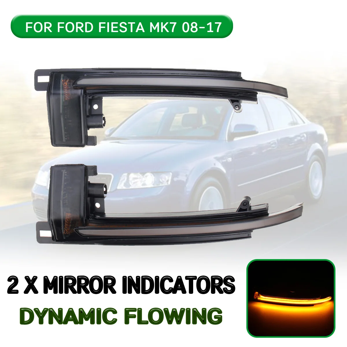 

For Ford Fiesta mk7 2008-2017 For B-Max 2012-2017 Dynamic Turn Signal Light Rearview Mirror Indicator Lamp Side Wing LED Light