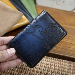 DIMY Handmade Italian Genuine Men Credit Fashion bankportafogli Small Epure Scritto Business Holder