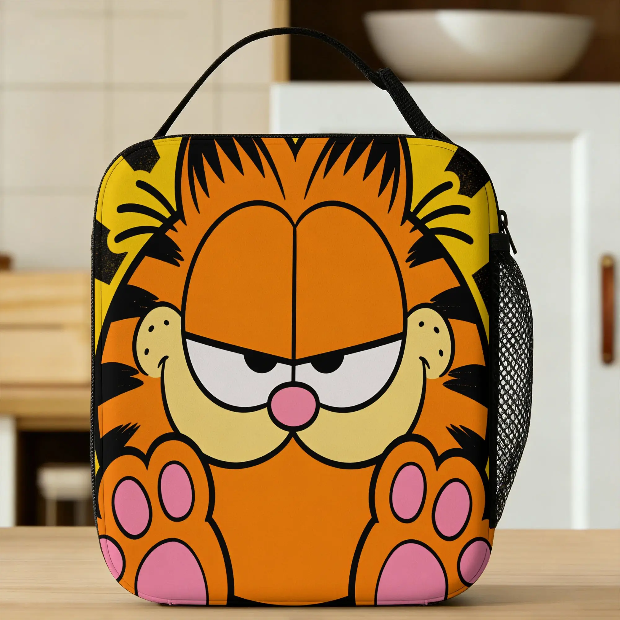 Gar-fields Lunch Bag  Portable Zipper Lunch Box Child Picnic Designer Cooler Bag Kawaii Oxford Thermal Lunch Bags