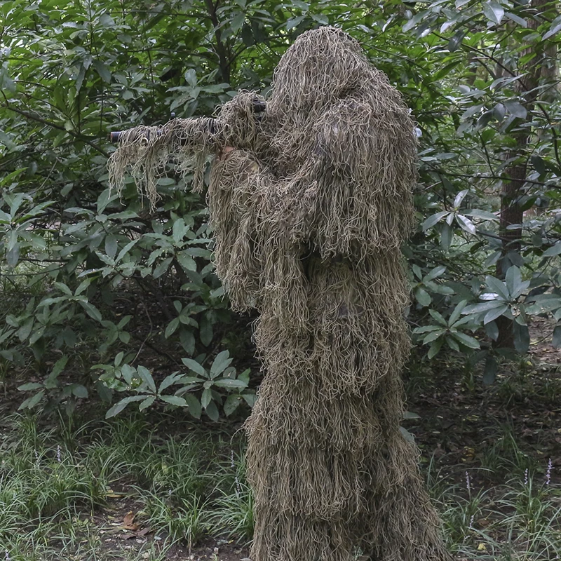 Ghillie Yowie Snipe 3D Ghillie Suits Jacket Pants Head Cover Hunting Apparel Desert Camouflage Men Hunting Suits Cosplay Game