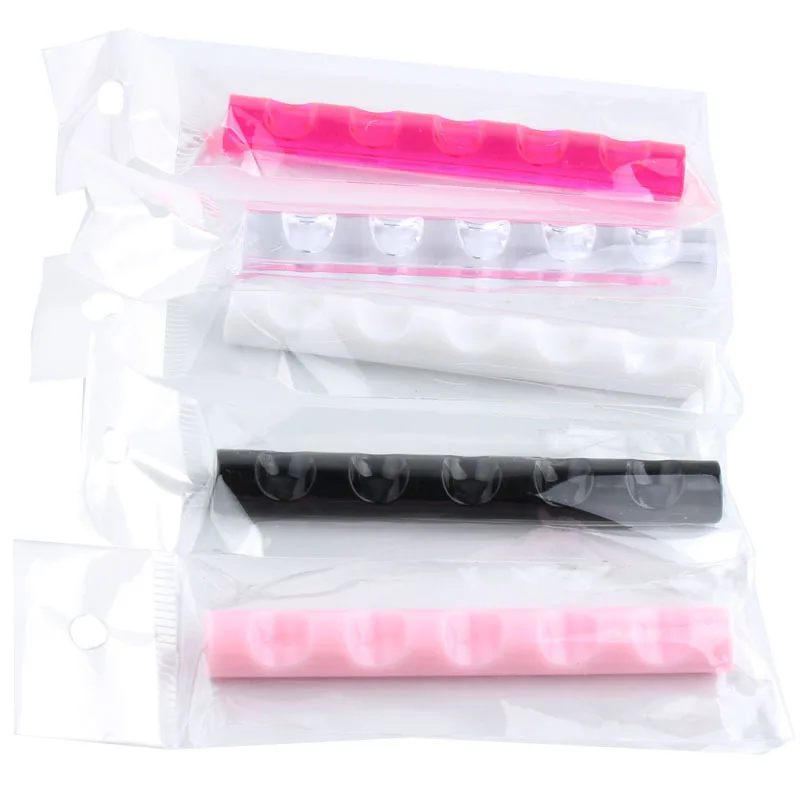 Organizador de soporte para cepillos de uñas de 5 rejillas, expositor de acrílico colorido para descanso de bolígrafos, soporte para herramientas de manicura 6
