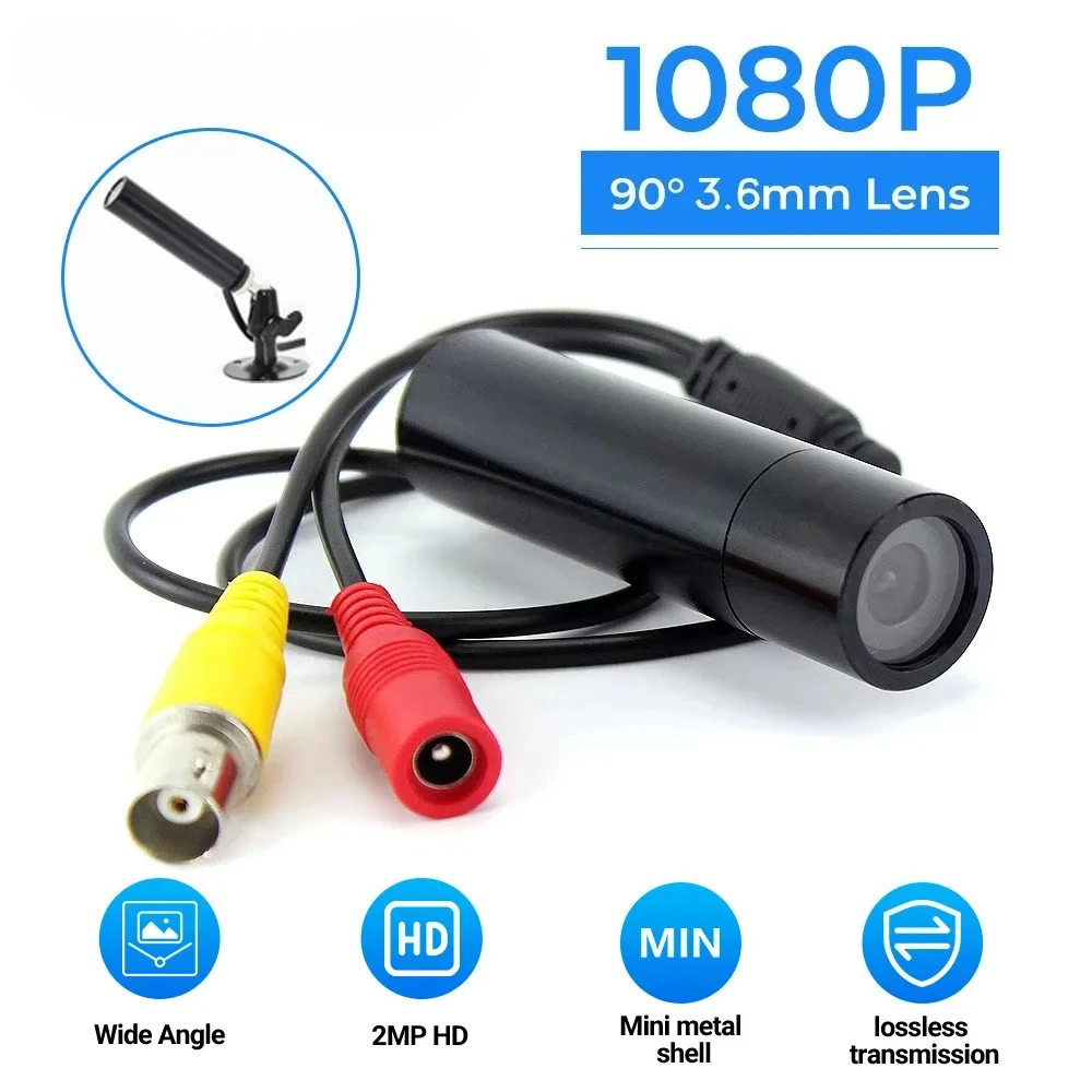 1080P AHD Bullet Camera Mini Metal 3.6mm Lens Day Night Vision UTC 4 in 1 OSD IP66 Waterproof 12V DC for Indoor Outdoor
