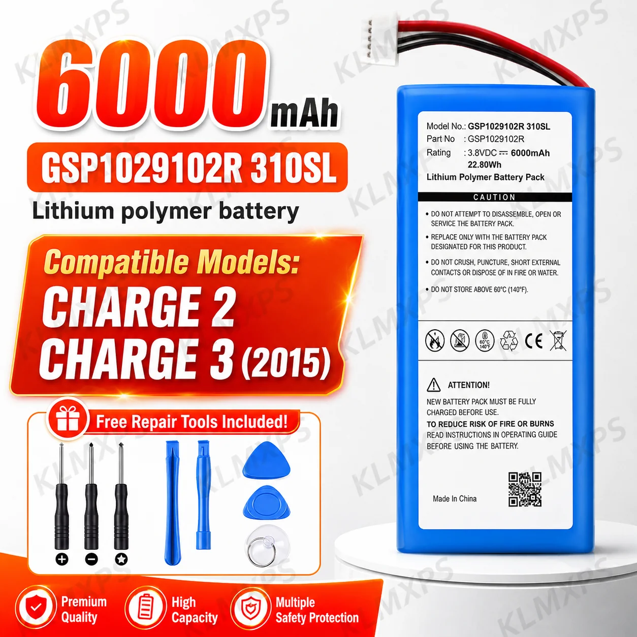 High Capacity Lithium Battery for JBL All Series And Harman Kardon Portable Bluetooth Speaker