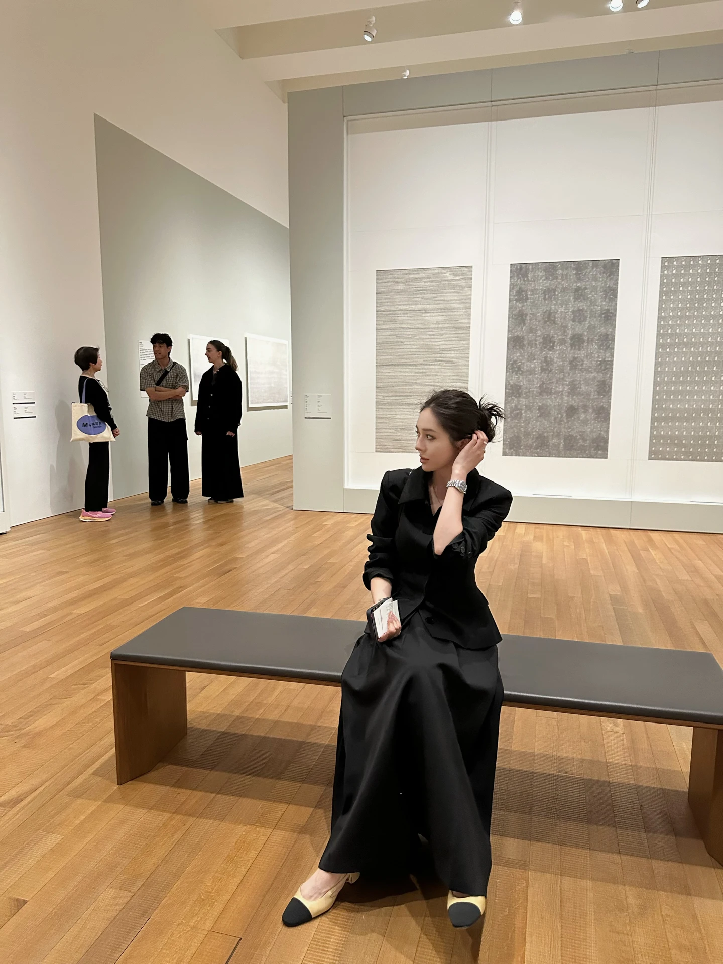 

NanaByNana Lady Diary Bla Waist-Cinching Suit Jaet Women's Spring Pleated Skirt Set Faionable Busin Commute Sle