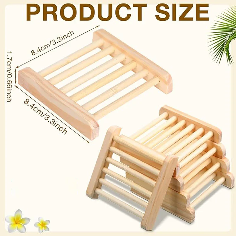 10/20/50 Piece Home Wood Soap Holder, Bathroom Wooden Soap Storage Rack Case, Self-Draining Hand Craft Wood Soap Tray