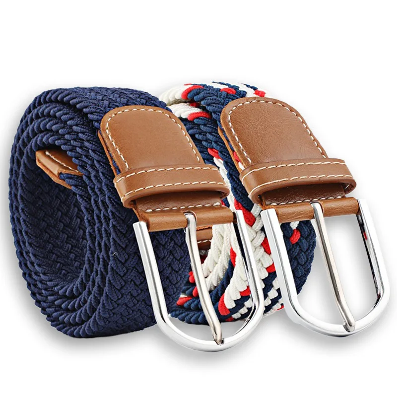 Mixed Color Woven Stretch Braided Belts for Men & Women, Elastic Adjustable Casual Waistband, Durable for Daily Wear