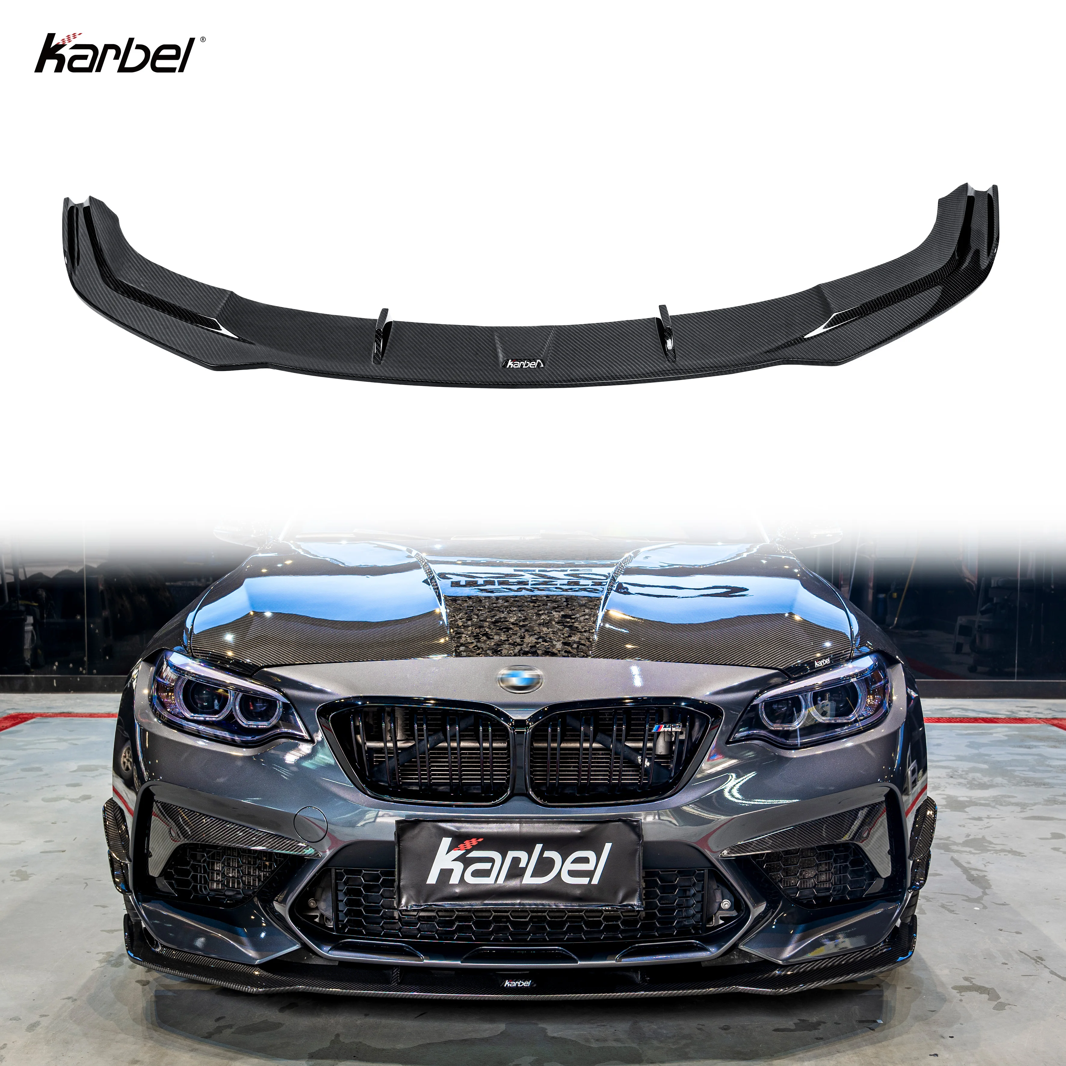 

Karbel Style Front Lip Dry Carbon Fiber Front Bumper for Bmw F87 M2 Competition Front Lip F87 M2 2016-2022 Car Bumper