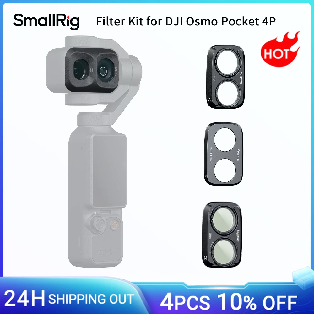 Image of SmallRig Filter-Set für DJI Osmo Pocket 4P mit CPL-Filter 1/4 Black Diffusion / VND1-5 Filter, Glas-Mehrschichtbeschichtungen -6649