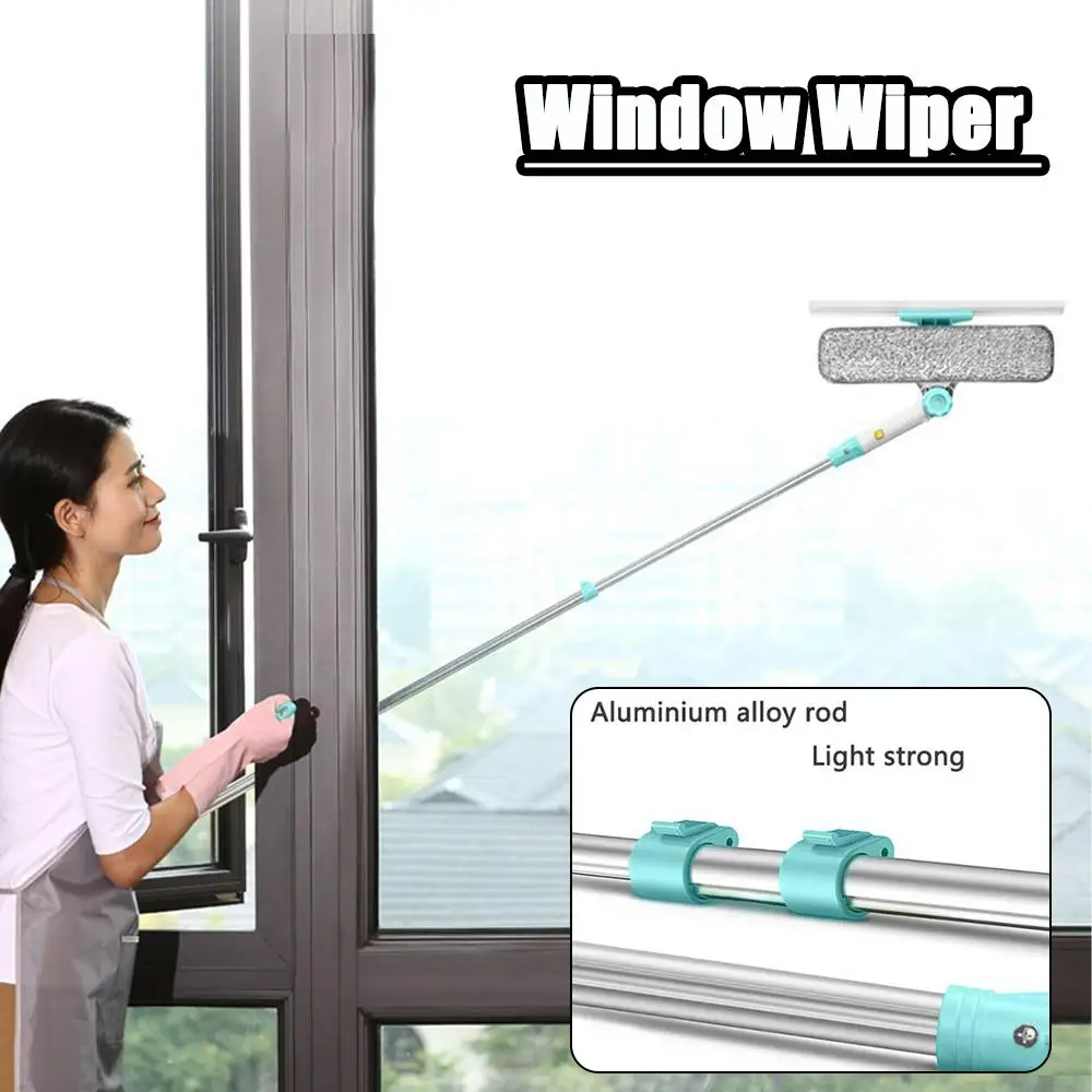 Household Window Glass Cleaning Tool Double-sided Disassemble Scraper Window Wiper Cleaner Mop Squeegee Rod N5R1