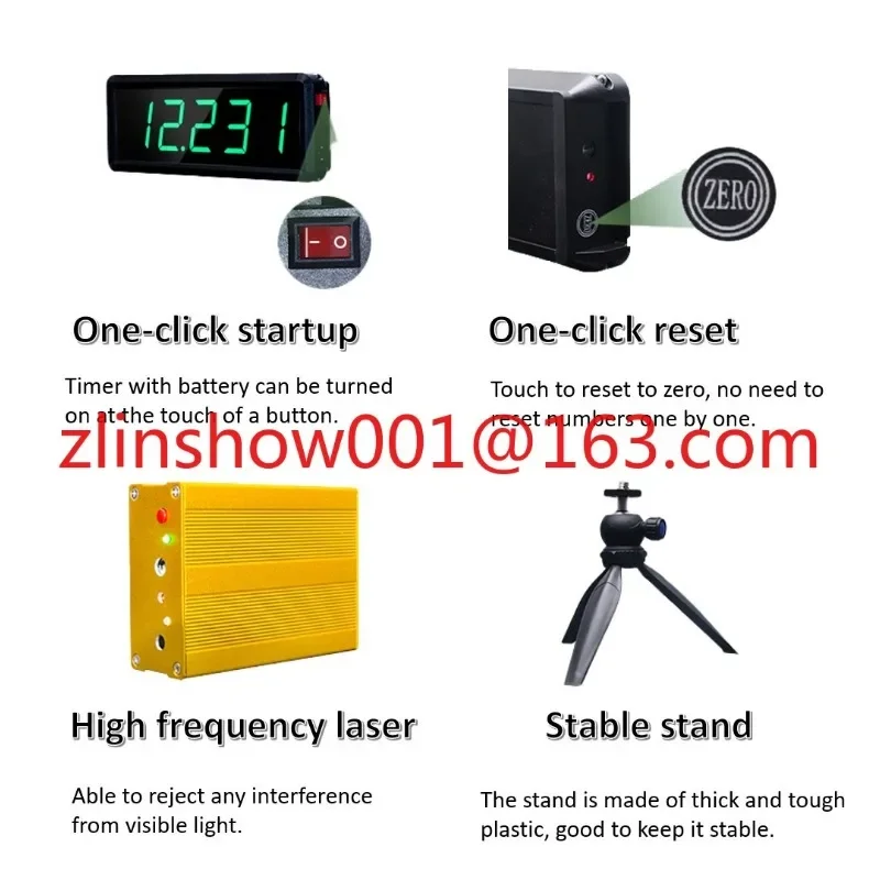 Automatic Data Saving Great Coach Equipment Battery Powered Wireless Laser Timer for Sprints Racing Training