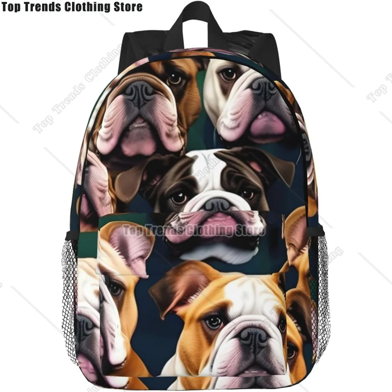 Cute English Bulldog Print Versatile Adult Backpack For Work Hiking Waterproof Backpack Laptop Compartment