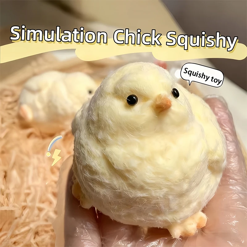 Jouet anti-stress en forme de poulet jaune, super doux, jouet sensoriel ASMR, jouet anti-stress pour adultes