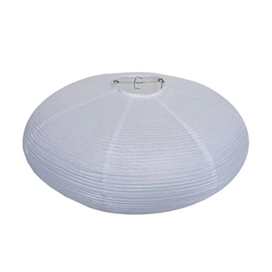 2Pcs White Oval Paper Lantern Lampshade, 19