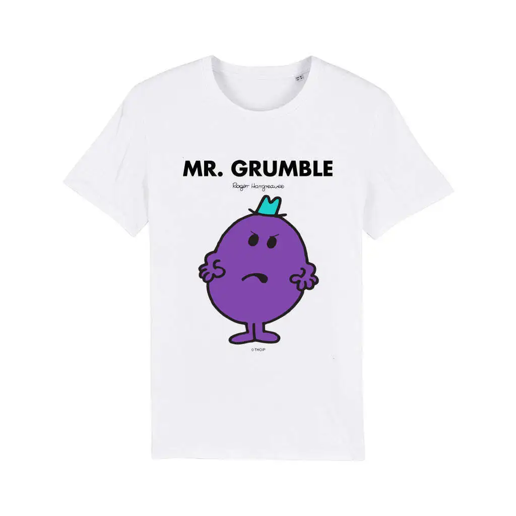 Mr Men T-Shirt Mr Grumble Printed Graphic Tee Adults Unisex Short Sleeve Top