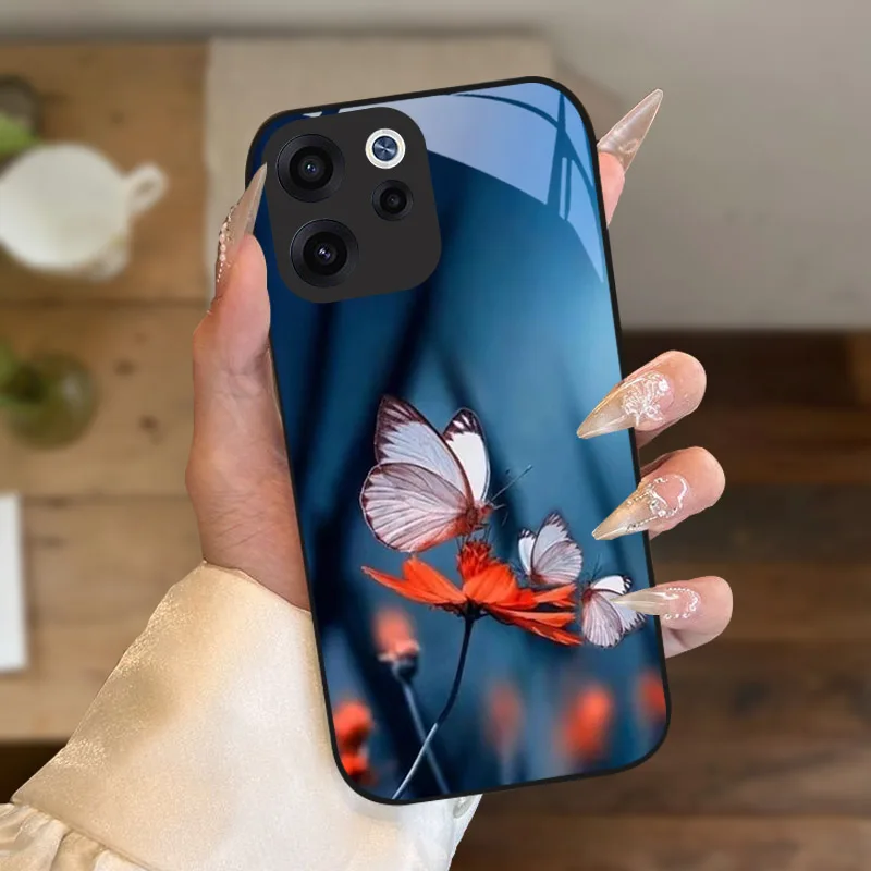 For Oppo Reno15 F Reno 15 Fs 15f 15fs 5G Case Luxury Camera Protective Tempered Glass Phone Case Cover Shockproof Bumper Funda