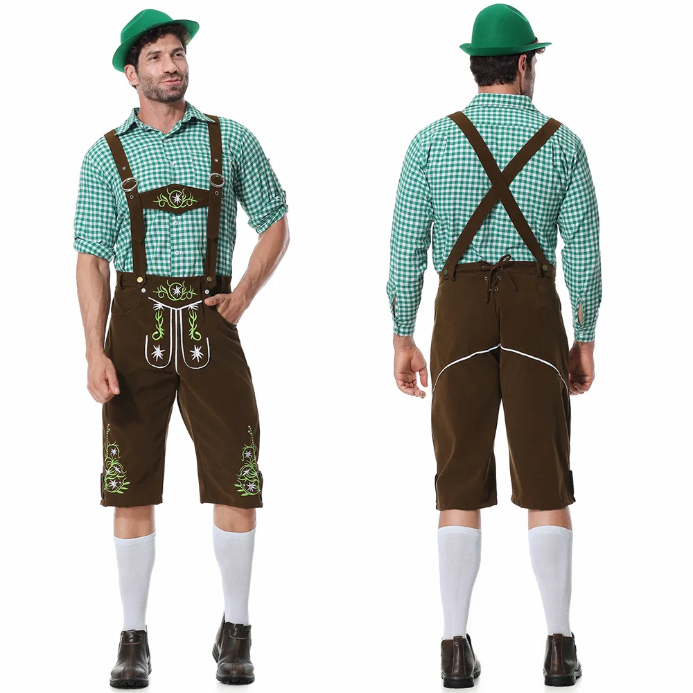 Wholesale Custom Traditional German Outfit Trachten Wear Short Oktoberfest Lederhosen Stylish Bavarian Lederhosen Men