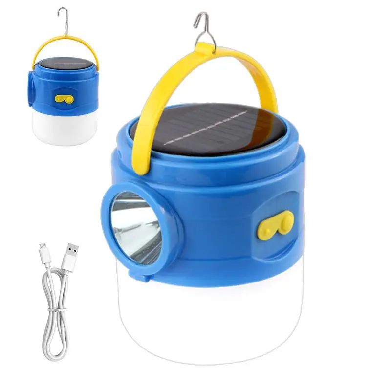 Multifuncional Lanterna Lanterna, Solar Powered Light, Carregamento USB, Pendurado LED Tent Lamp, 3 Modos de Luz