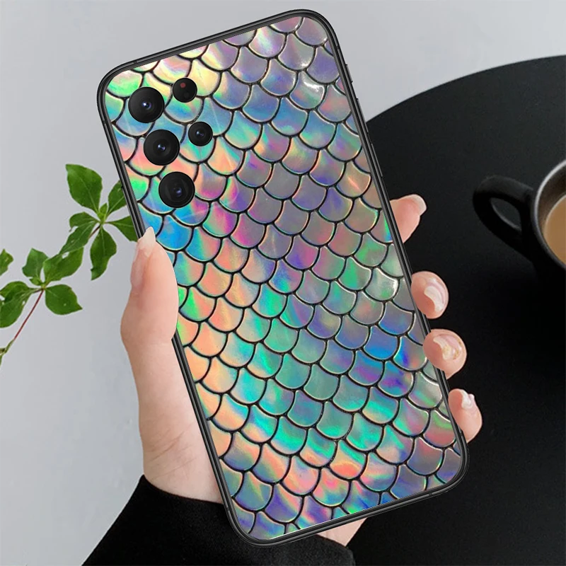 حورية البحر الموازين مقياس السمك قضية الهاتف لسامسونج S25 S24 S23 S22 S21 S20 الترا S20 S22 S21 S23 S20 FE S24 زائد #4