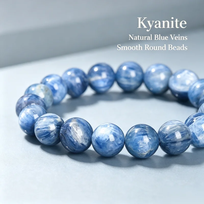 JD Natural Brazilian Kyanite Bracelet Healing Stone Beads for Women Men Chakra Energy Jewelry Bracelets  Gift