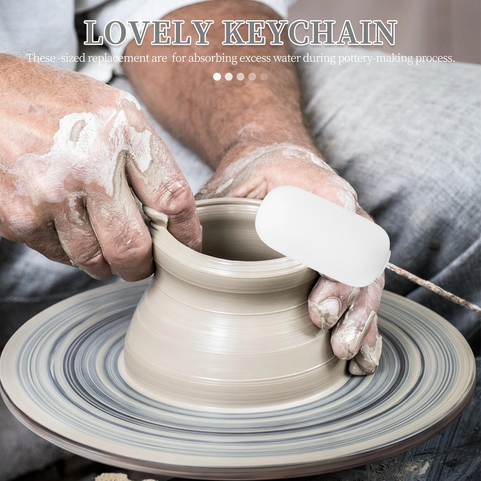 

3Pcs Stainless Steel Sponge Heads for Telescopic Rod High Efficiency Absorption for Pottery Sponges Ceramic Tools Kit