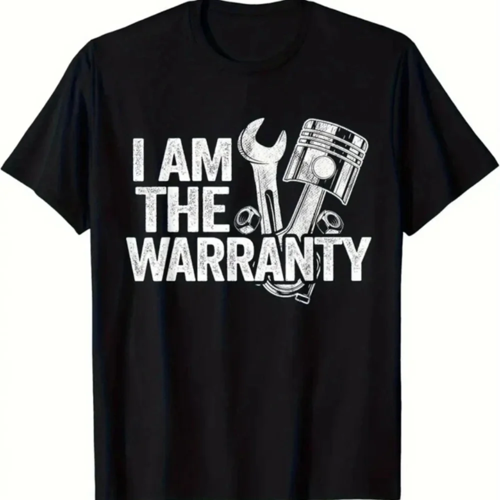 Men's Funny Mechanic I Am The Warranty Auto Repair T Shirt Tee Funny Cotton Women Oversize Casual Summer Ironic Humor Streetwear