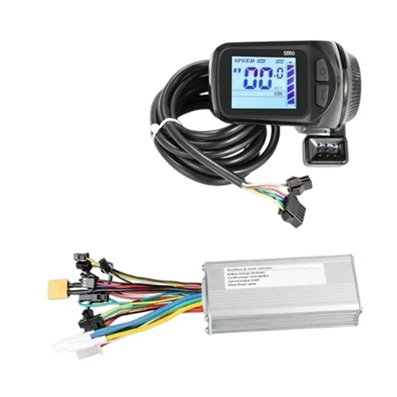 

AB66-500W 25A Electric Bike Brushless Controller With S886 LCD Display 24V 36V 48V Scooter Motor Controller Ebike Accessories