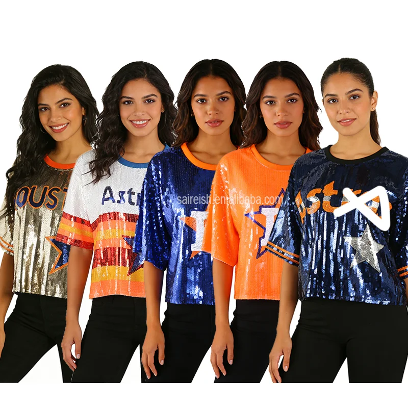 2026 Best Seller Women Clothing Crop Top Game Day Women Outfits Sequin T Shirts