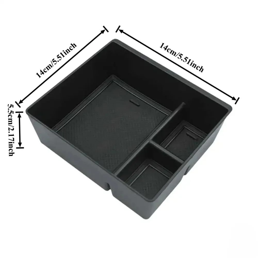 For MG HS EHS EV 2018-2024 Center Console Armrest Organizer Tray Durable ABS Black Storage Box With Divider Car Accessories