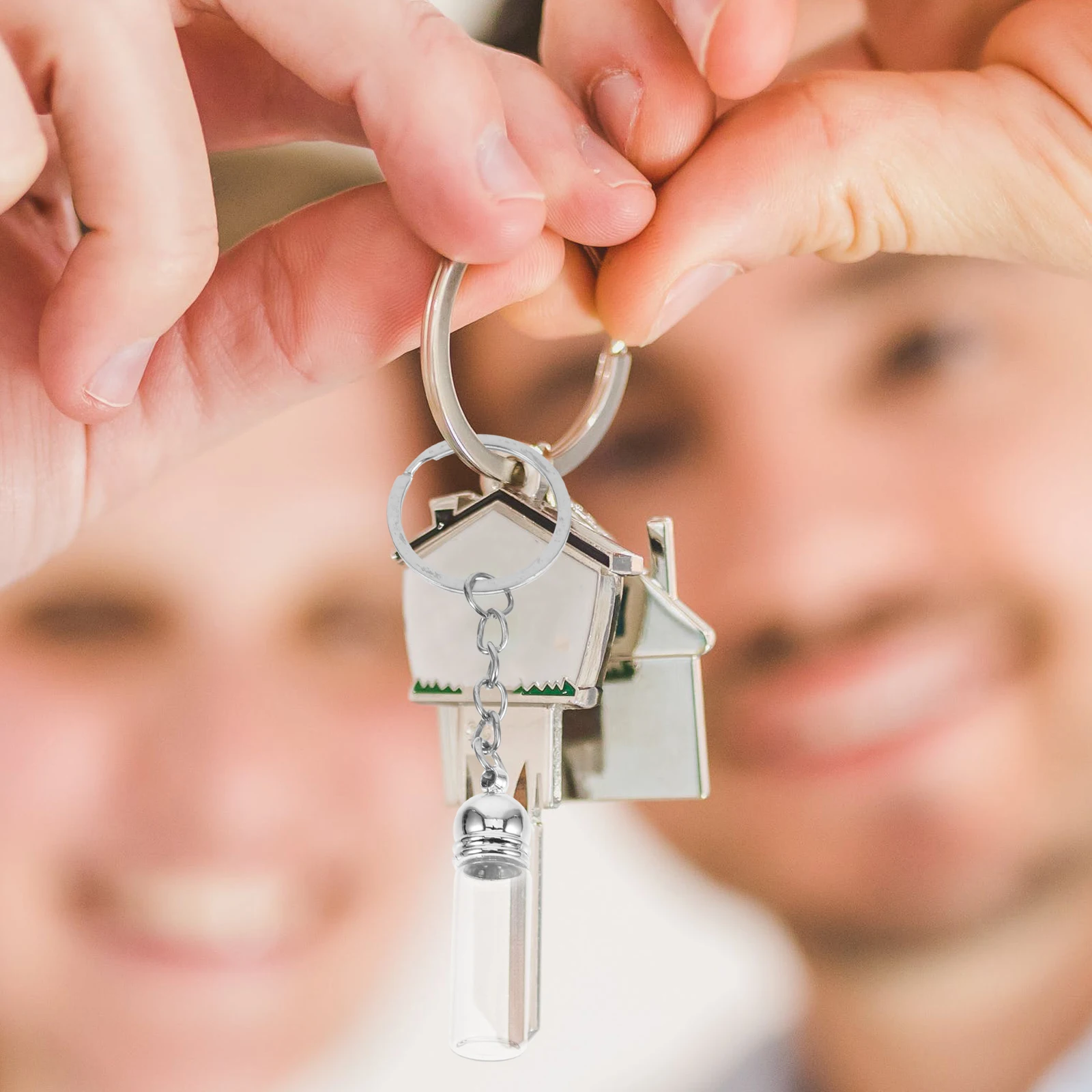 Прозрачный стеклянный брелок для бутылок 35X11 мм из нержавеющей стали, крошечный рюкзак, подвеска в форме дрейфа, эфирное масло, утечка для хранения духов Прозрачный стеклянный брелок для бутылок 35X11 мм из нержавеющей стали, крошечный рюкзак, подвеска в форме дрейфа, эфирное масло, утечка для хранения духов