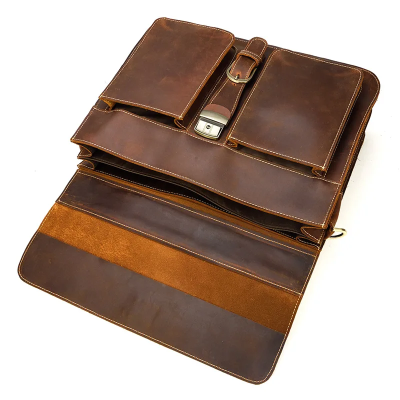 Männer Leder Tasche Für Männer Aktentaschen Aus Echtem Leder Anwalt/Büro Tasche Für Männer Tägliche Arbeits Taschen Retro Laptop tasche Schulter Taschen