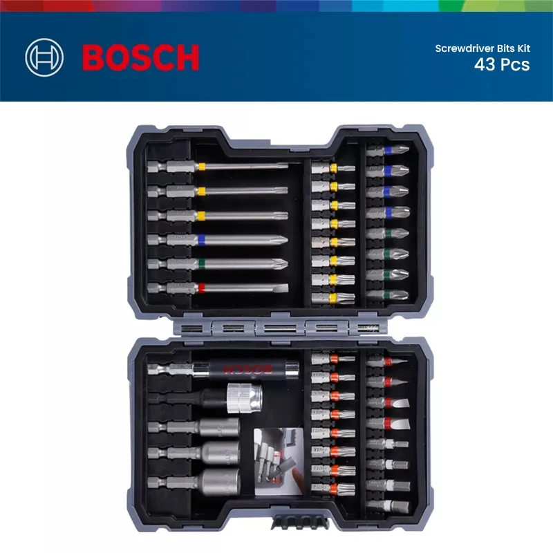 Imagem -02 - Bosch-chave de Fenda Elétrica Acessórios para Kit de Haste de Extensão Manga Gsr Gsb Gdr Gds Gdx Poder t 25 mm 75 mm 43 Peças