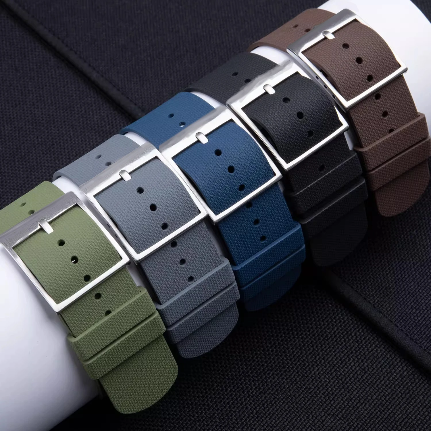 Universelles Fluorkautschuk-Uhrenarmband, 20 mm, 21 mm, 22 mm, wasserdicht, superweich, FKM-Gürtel-Uhrenarmband