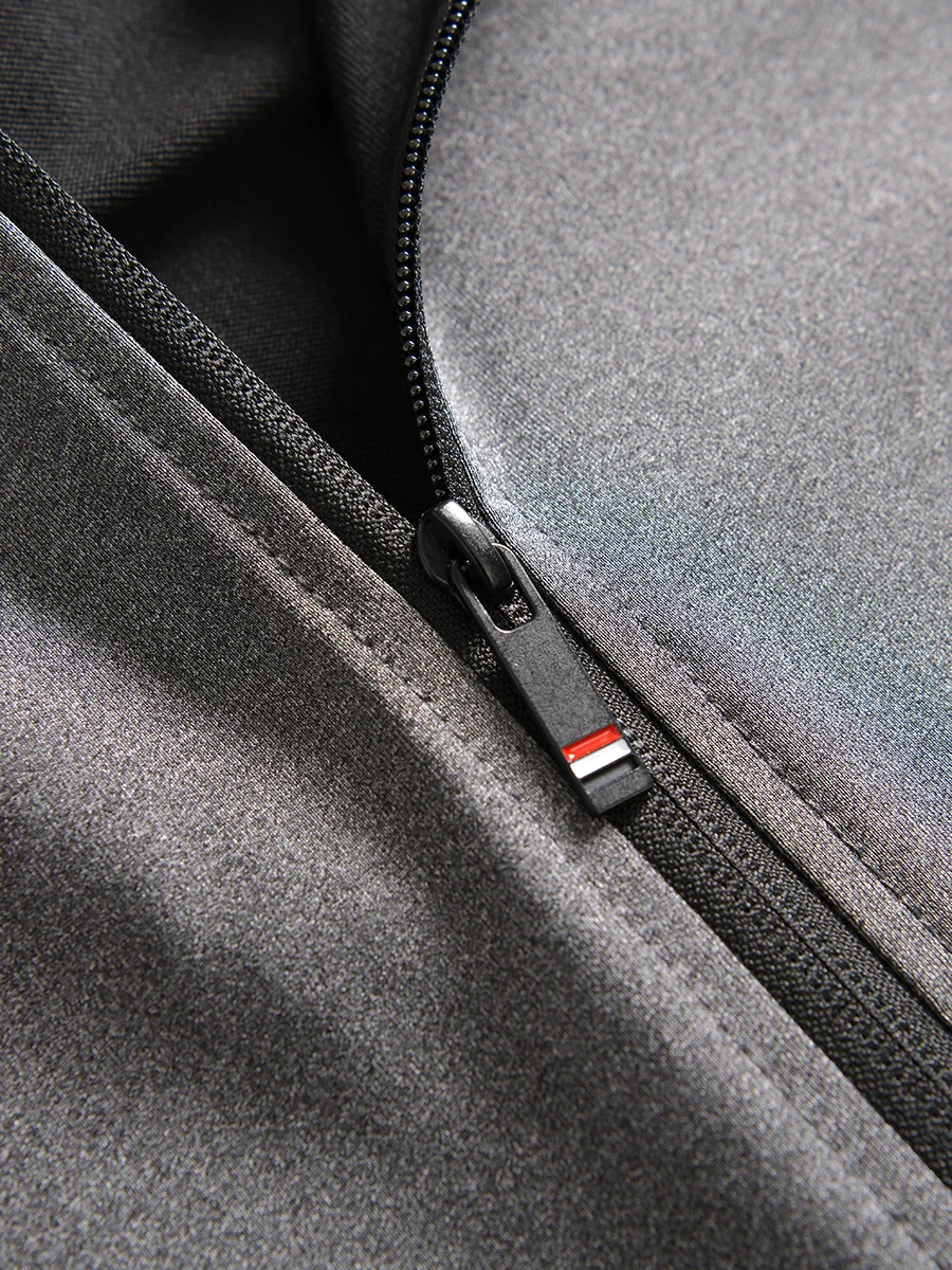 High Elastic Quick Dry Spring New Men's Sport Casual Hooded Open Cardigan Sweatshirt Jacket Outerwear Polyester Spandex