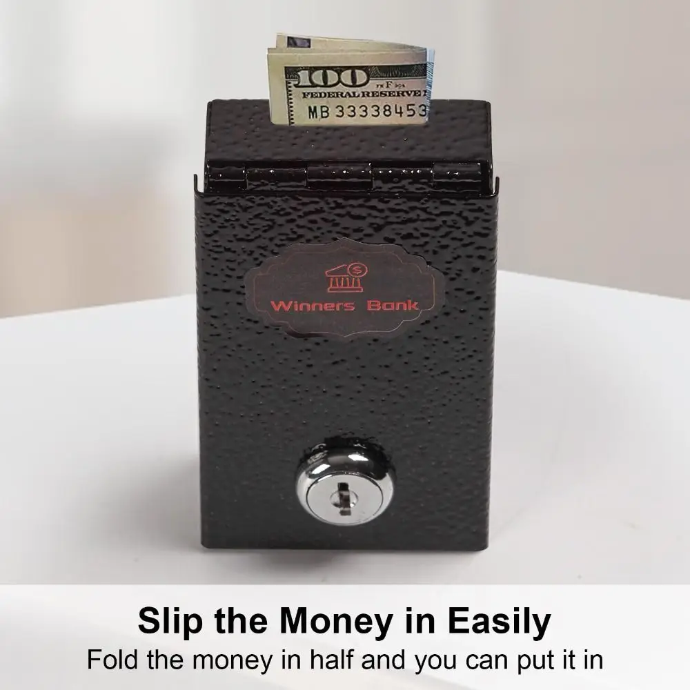 Portable Metal Cash Box Pocket Sized Reusable Money Safe with Key Mini Lock Box