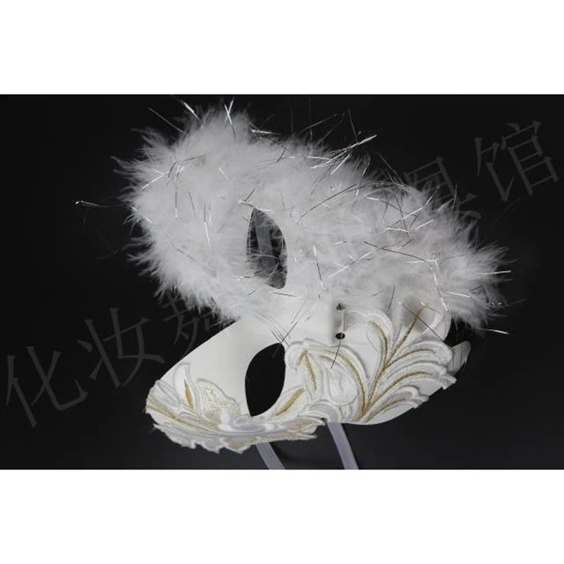 White Flowers Lace Whole Face Venetian Masquerade Mask Princess Women Halloween Christmas Festival Cosplay Party Handmade Toys