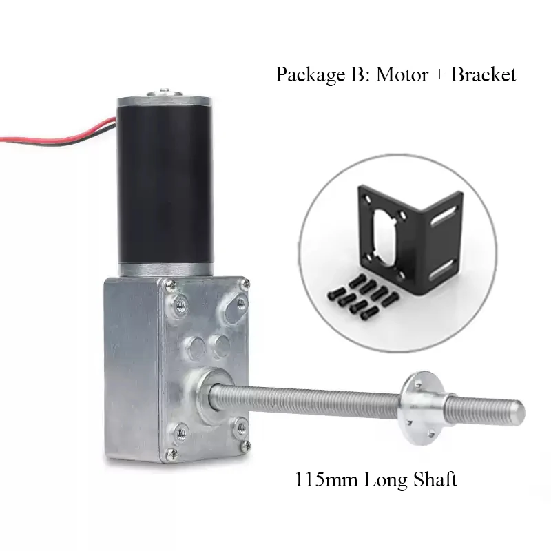 5840-31ZY Worm Gear Motor DC 12V 24V 115mm Length Large Torque for DIY Robot Automation