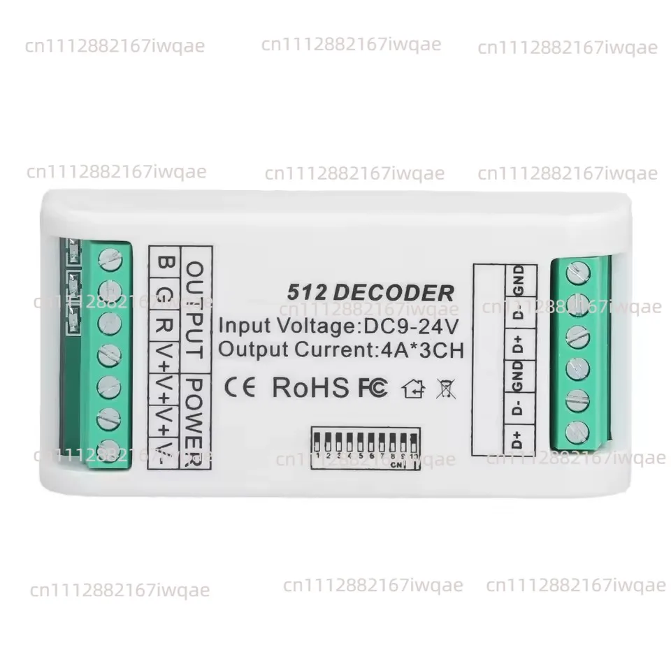 4CH DMX512 LED Strip Light Controller 7 Colors Low Voltage for RGB Music Sync 1 pcs